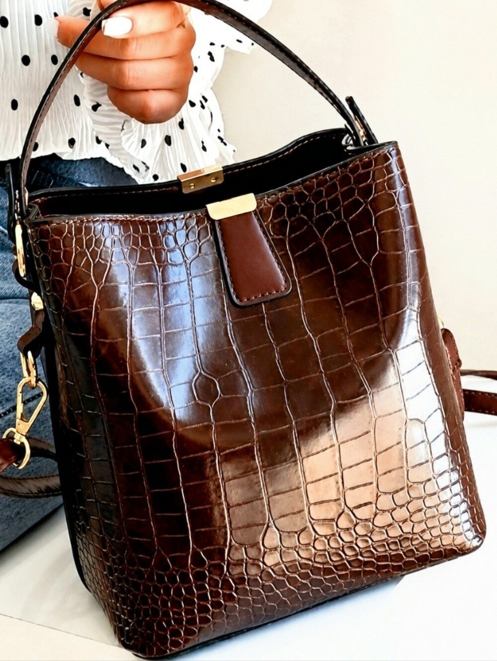 Brown Bucket Bag
